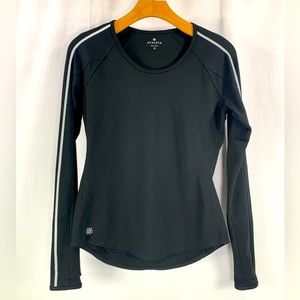 Athleta Long Sleeve Reflective Tapped Black Running‎ Shirt Size S